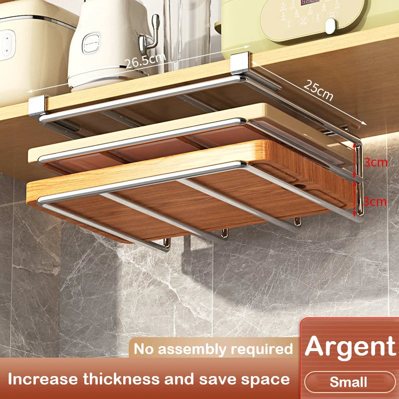 Under Cabinet Metal Storage Rack with Hooks for Kitchen Organization