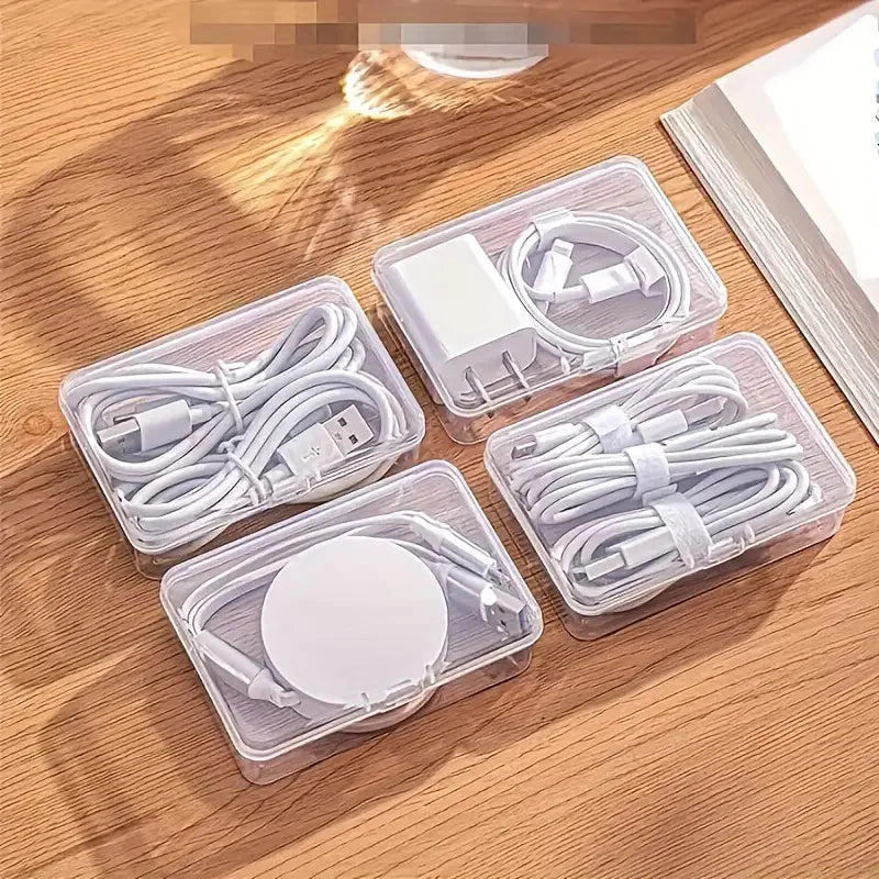 Stackable Cable Organizer Box Set for Desk and Drawer Storage