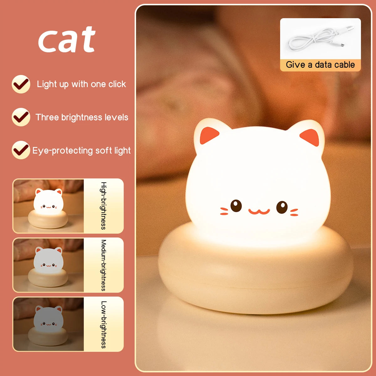 Cleo Animal Touch Night Light for Kids’ Bedrooms & Nursery