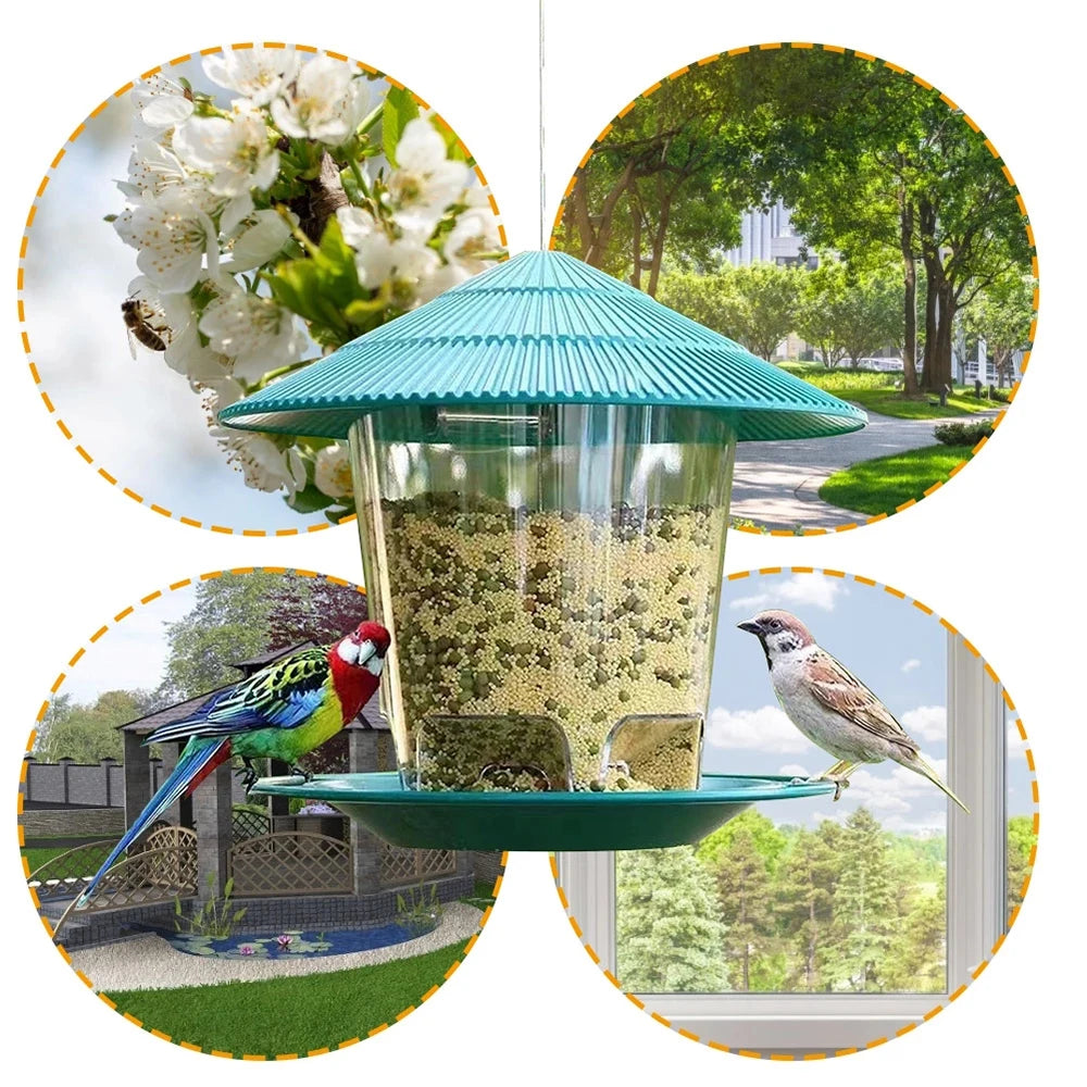 Outdoor Hanging Bird Feeder with Multiple Perches – Plastic, 2.6 lb Capacity