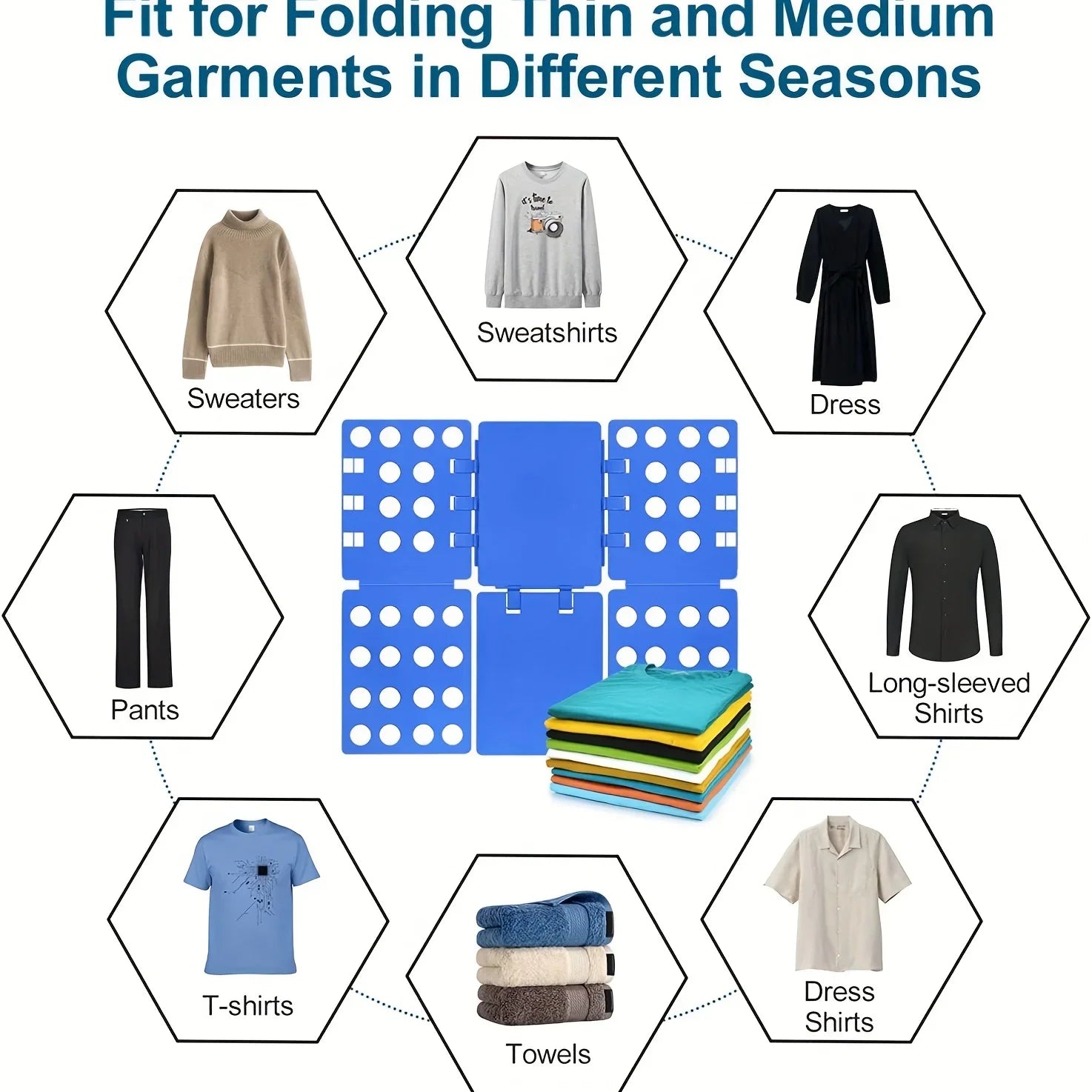 Folding Laundry Board for Neat Shirt, Sweater & Closet Organization