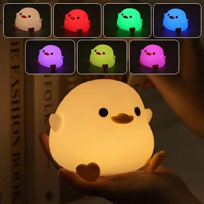 Doudou Duck Silicone Night Light – Touch Rechargeable Bedside Lamp