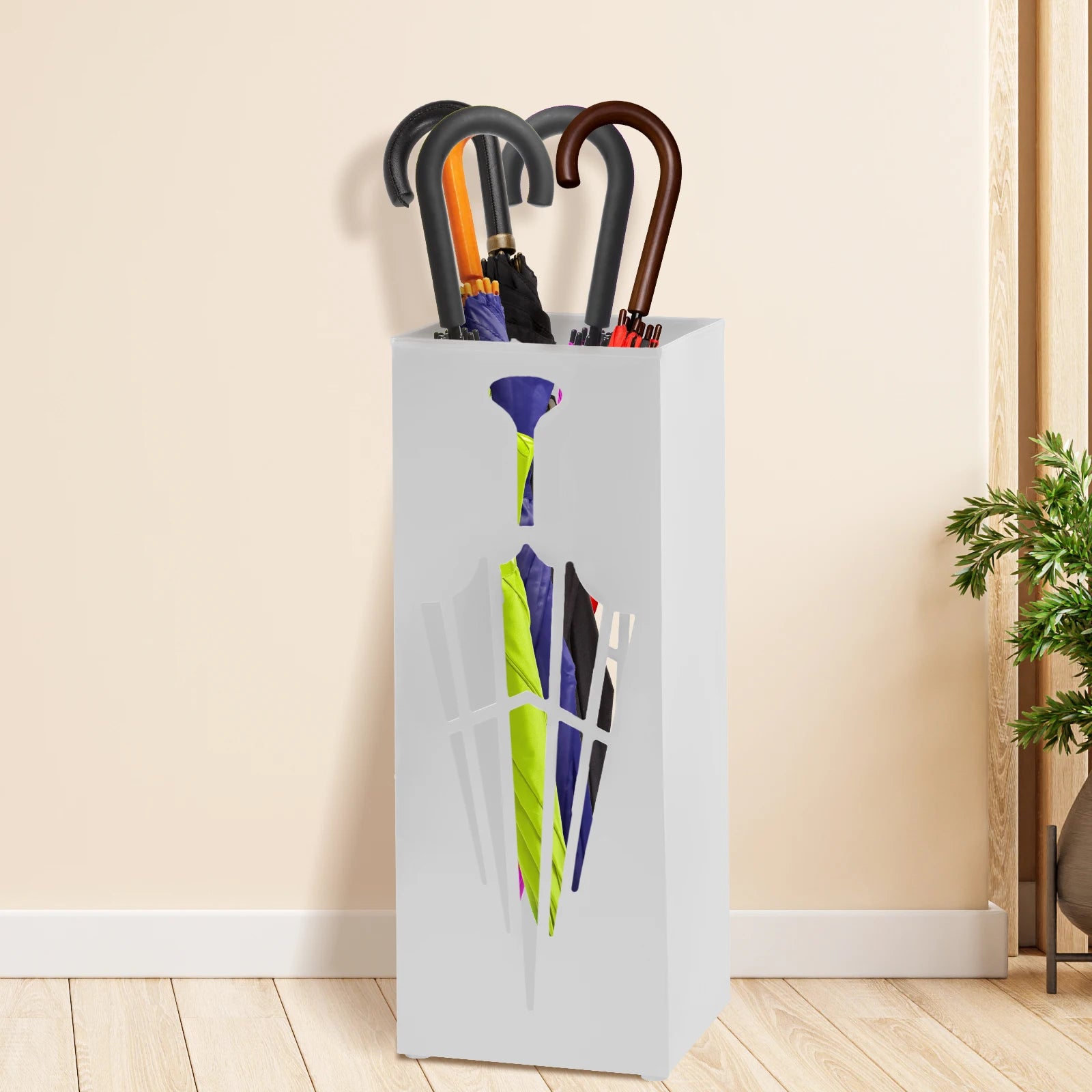 Rectangular Metal Umbrella Stand for Entryway