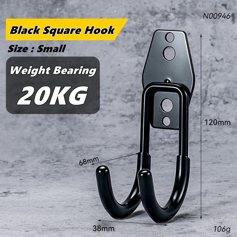 Wall-Mounted Metal Utility Hooks for Garage & Tool Storage