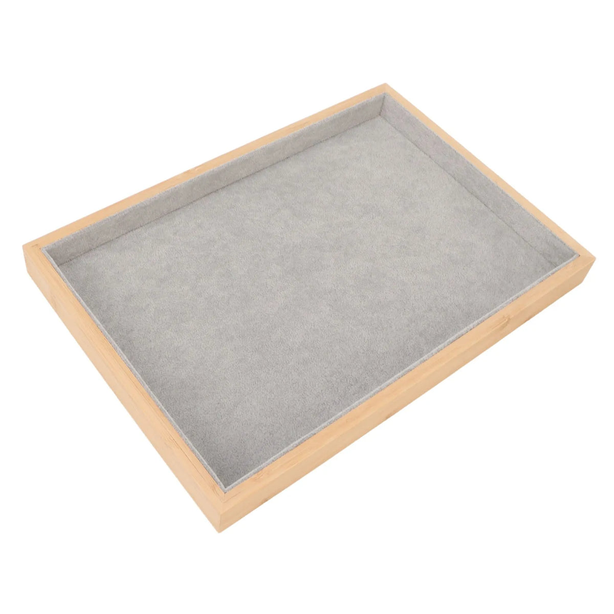 Wood & Velvet Stackable Jewelry Tray Organizer for Drawers or Vanity — Soft-Lined Display for Rings, Earrings & Keepsakes