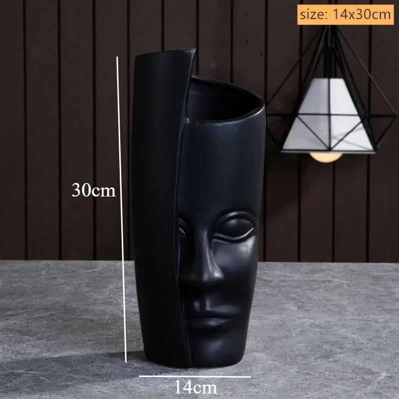 Eden Sculpted Face Ceramic Vase