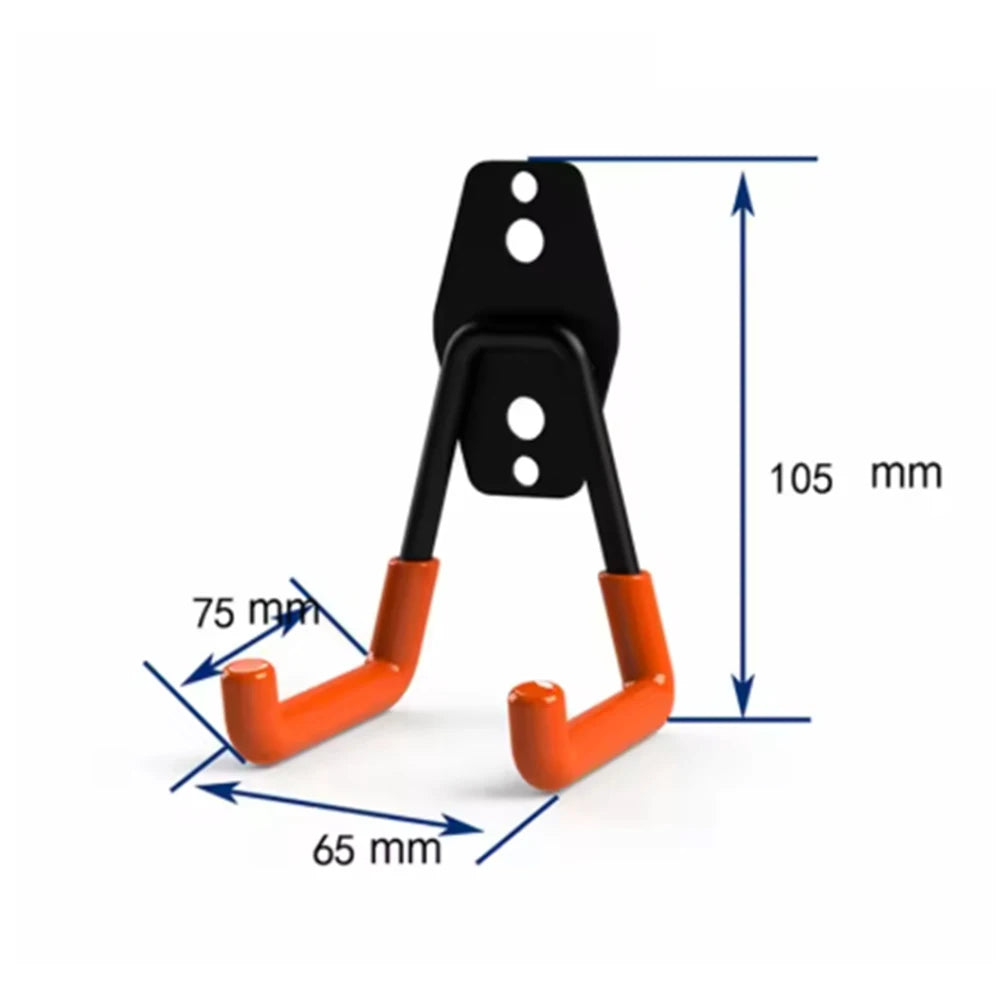 Wall-Mounted Heavy Duty Metal Garage Hooks for Tools, Ladders, and Bicycles – Straight & Circular Shapes, Iron Construction