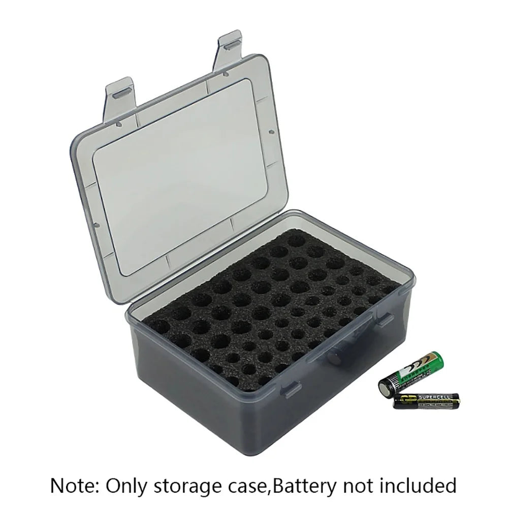 54-Slot Battery Organizer Box for AA AAA Home Drawer Storage