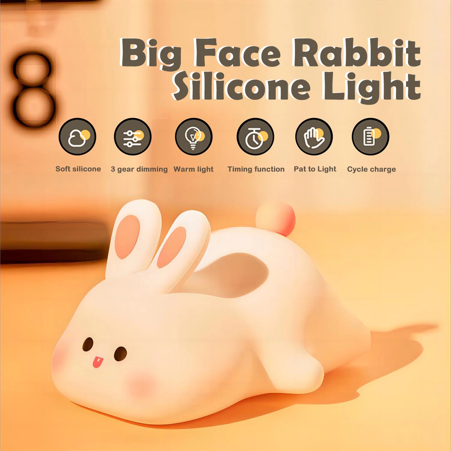 Bunny Silicone LED Night Light for Kids' Bedroom