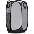 Collapsible Mesh Pop-Up Laundry Hamper with Side Pocket