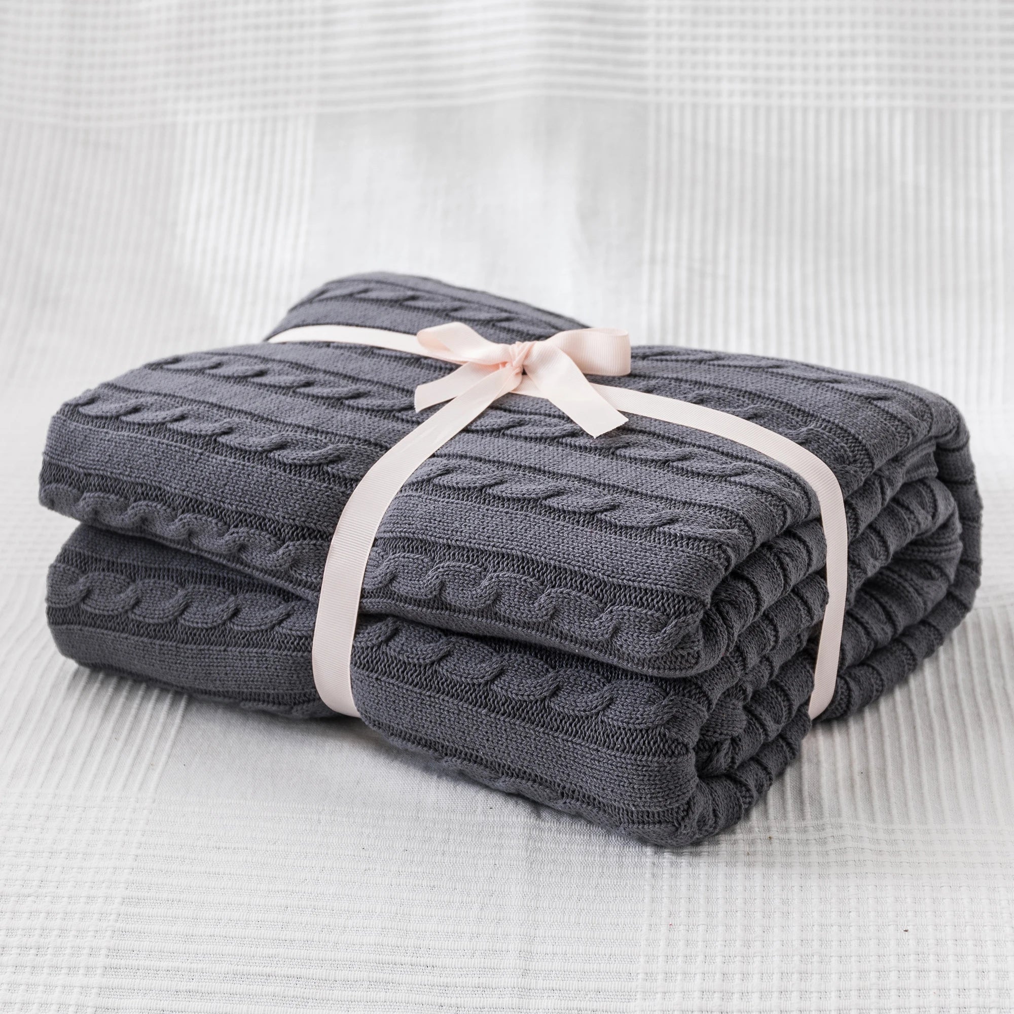 Ashby Cable Knit Cotton Throw Blanket
