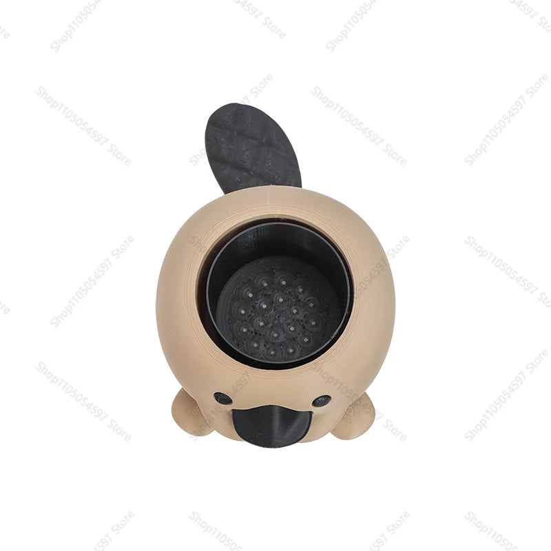 top view of platypus planter pot with drainage holes in the insert