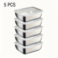 Stackable Stainless Steel Food Storage Containers, Set of 5