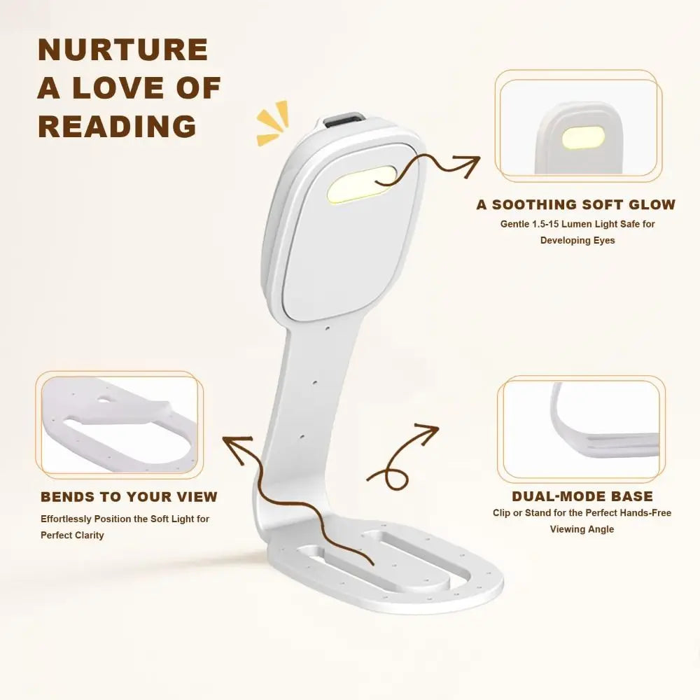 Slim Clip-On Rechargeable Book Light & Bookmark