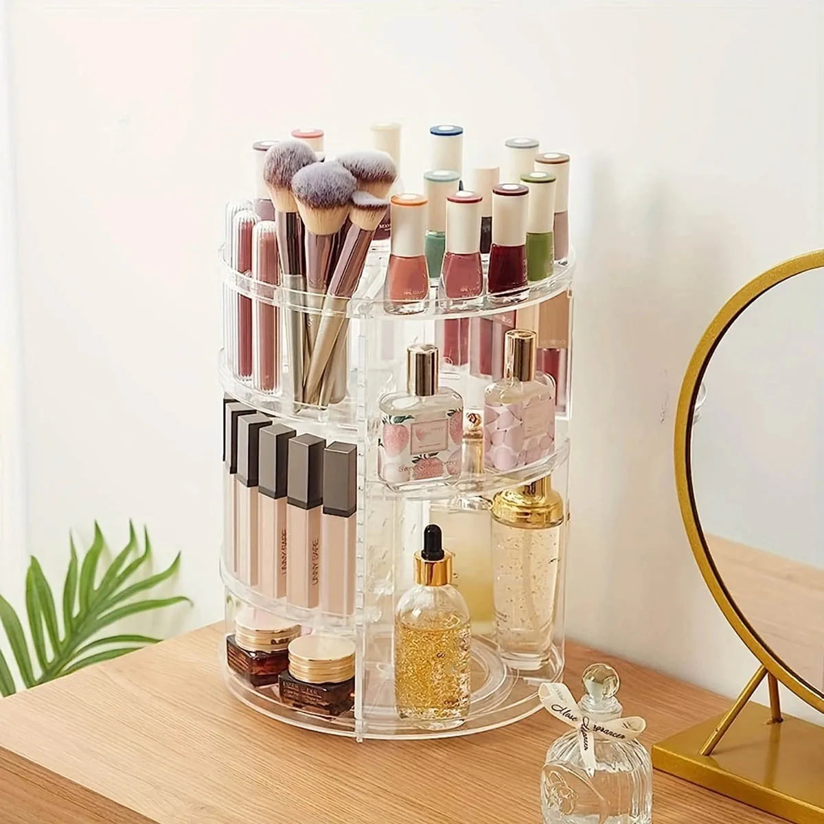 360° Rotating Vanity Organizer for Makeup & Bathroom Countertop