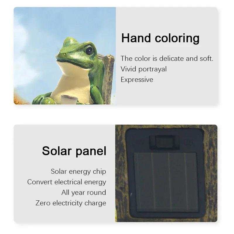 Rocking Chair Frog Solar Garden Light