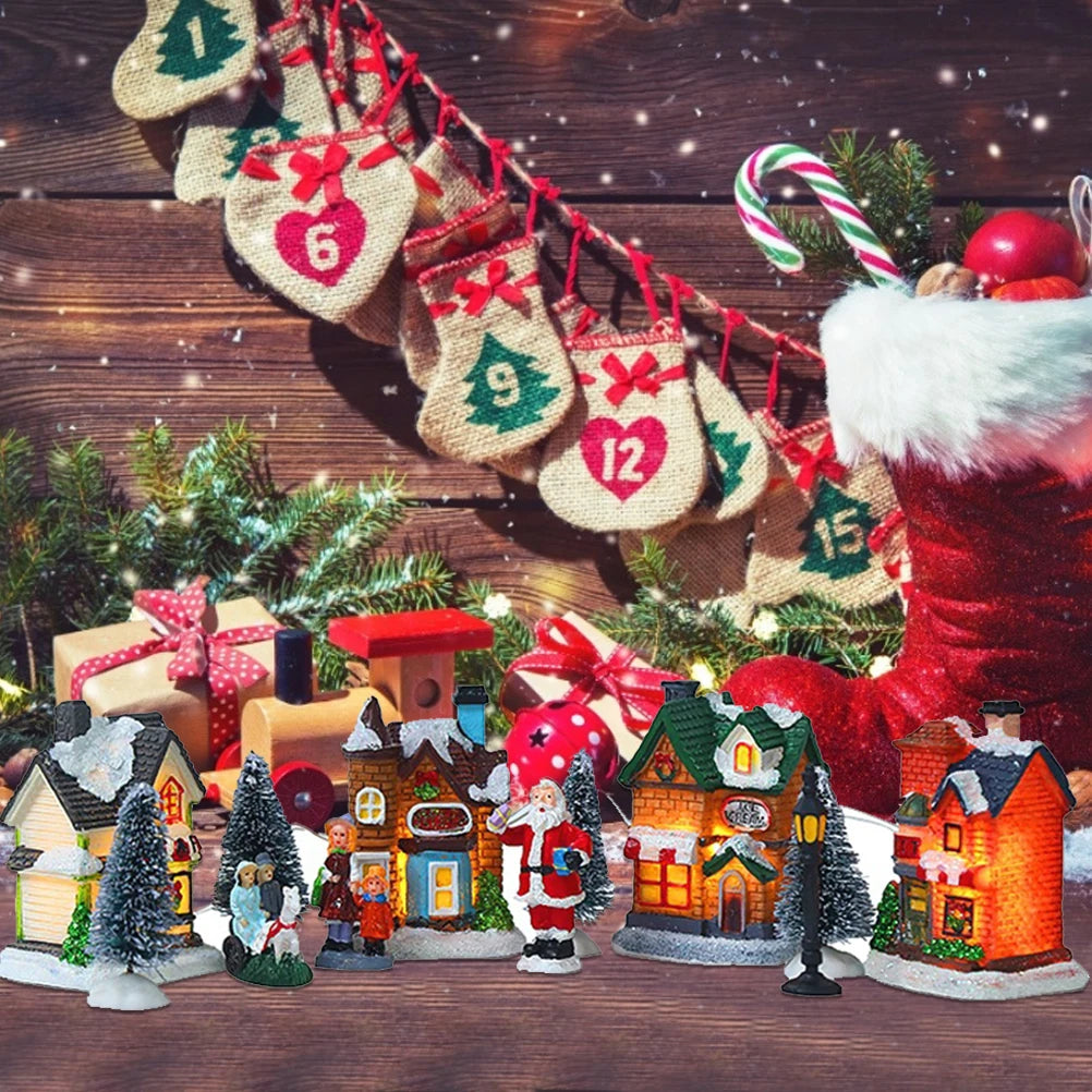 Willow Lane LED Christmas Village Set – Lighted Holiday Miniatures