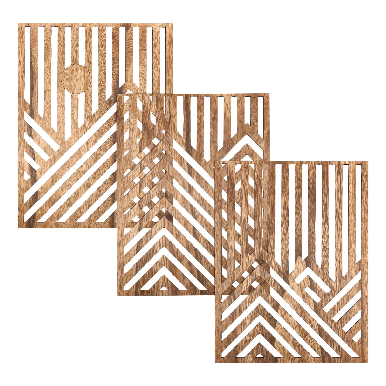 Arden Set of 3 Geometric Wood Wall Art Panels