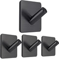 Adhesive Stainless Steel Wall Hooks, 4-Pack for Bathroom & Kitchen