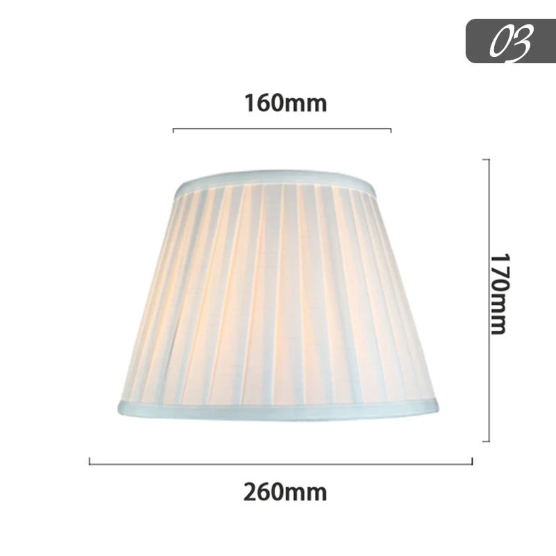 Pleated Fabric Lampshade for E27 Table or Floor Lamps – Multiple Sizes & Colors