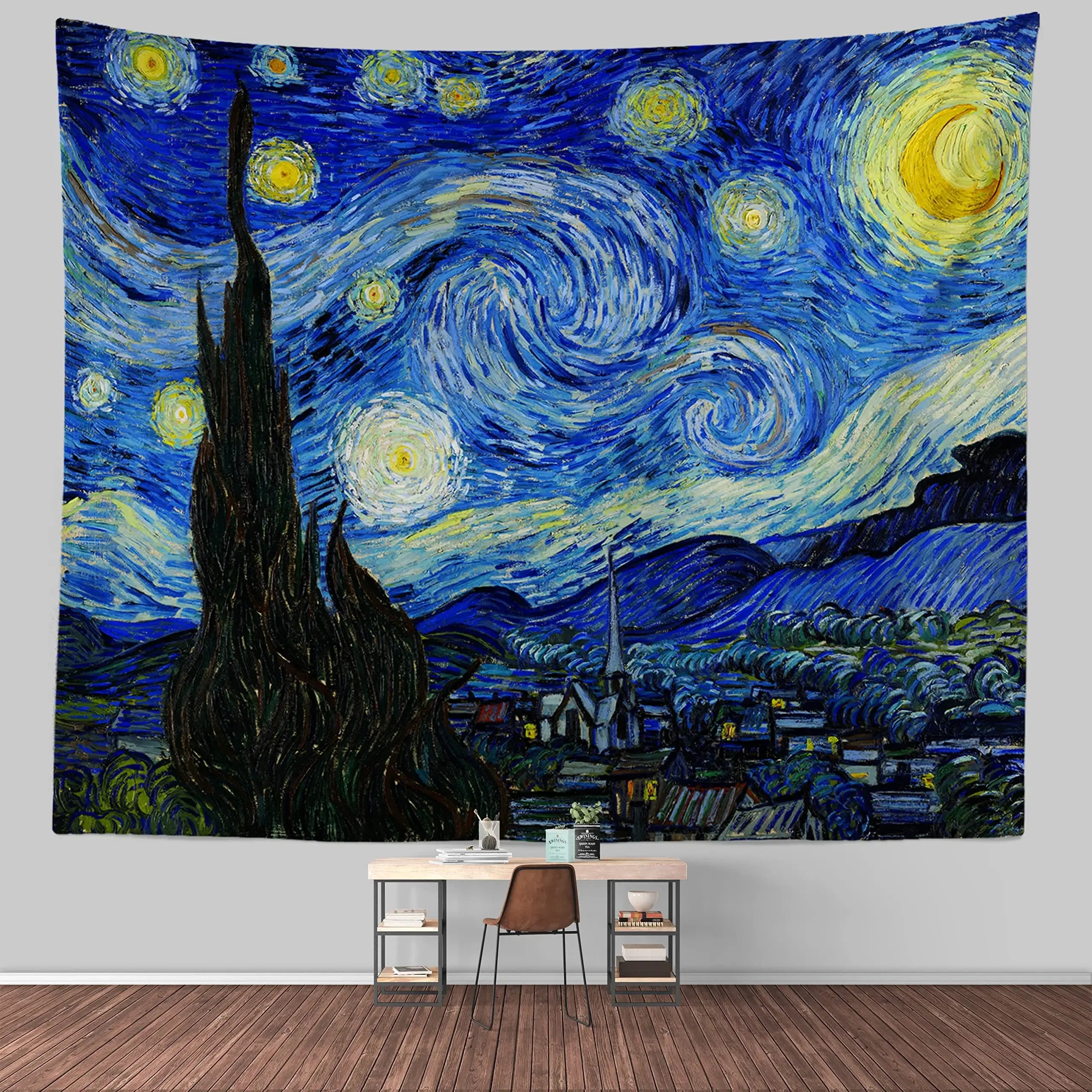 Van Gogh-Inspired Wall Tapestry – Artistic Polyester Hanging for Living Room or Bedroom