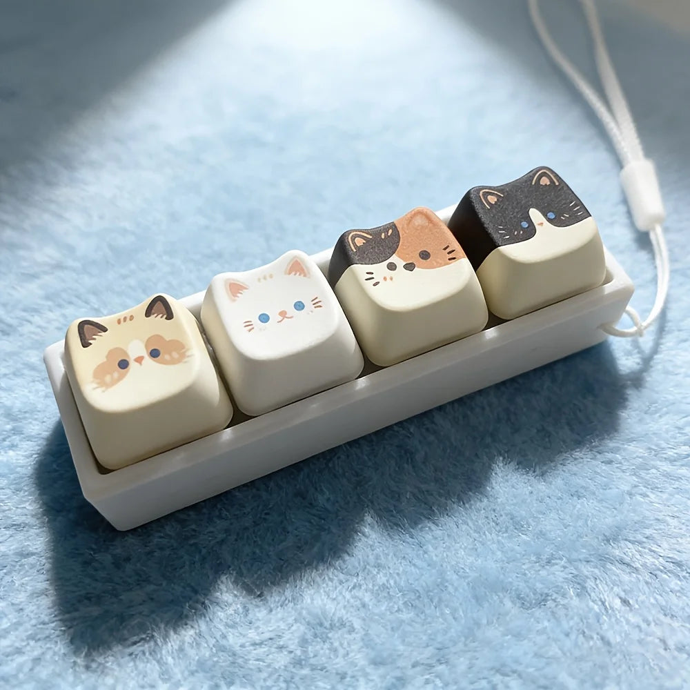 Whisker Friends Cat Key Lanyard with 4 Soothing Cat Buttons