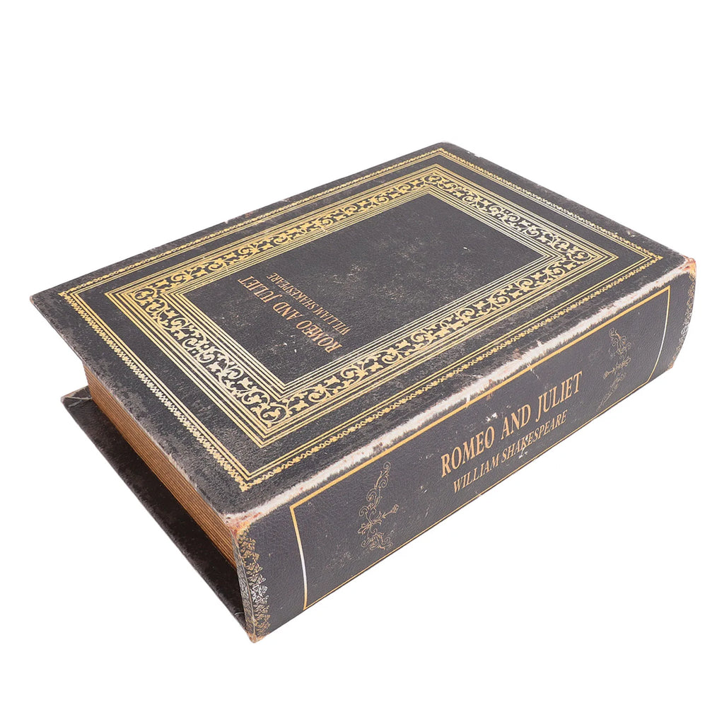 vintage book shaped organizer closed and lying flat