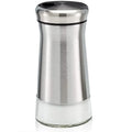 Adjustable Glass & Stainless Steel Salt and Pepper Shaker for Kitchen Counter or Tabletop Organization