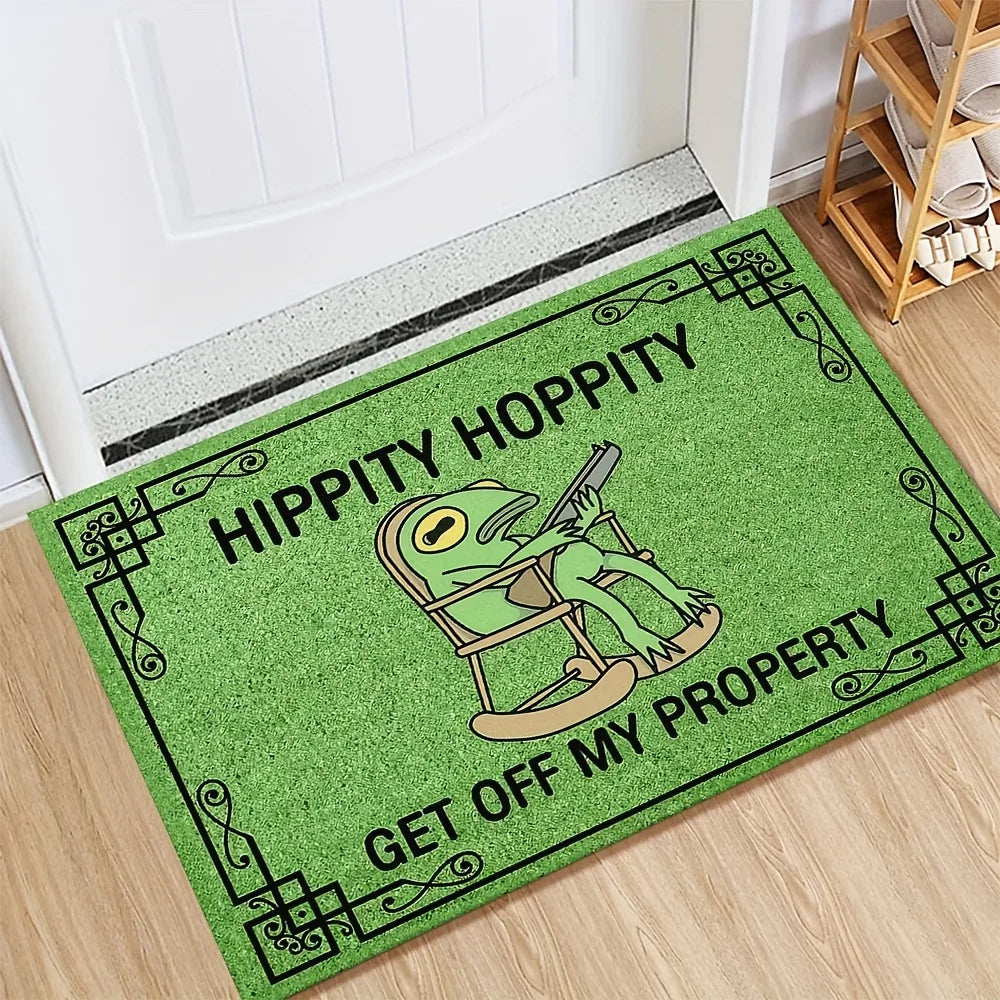 Willow Green Frog Doormat – Playful Indoor Outdoor Welcome Mat