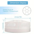 360° Rotating Desk Organizer with 7 Removable Compartments in White for Home Office & Craft Room