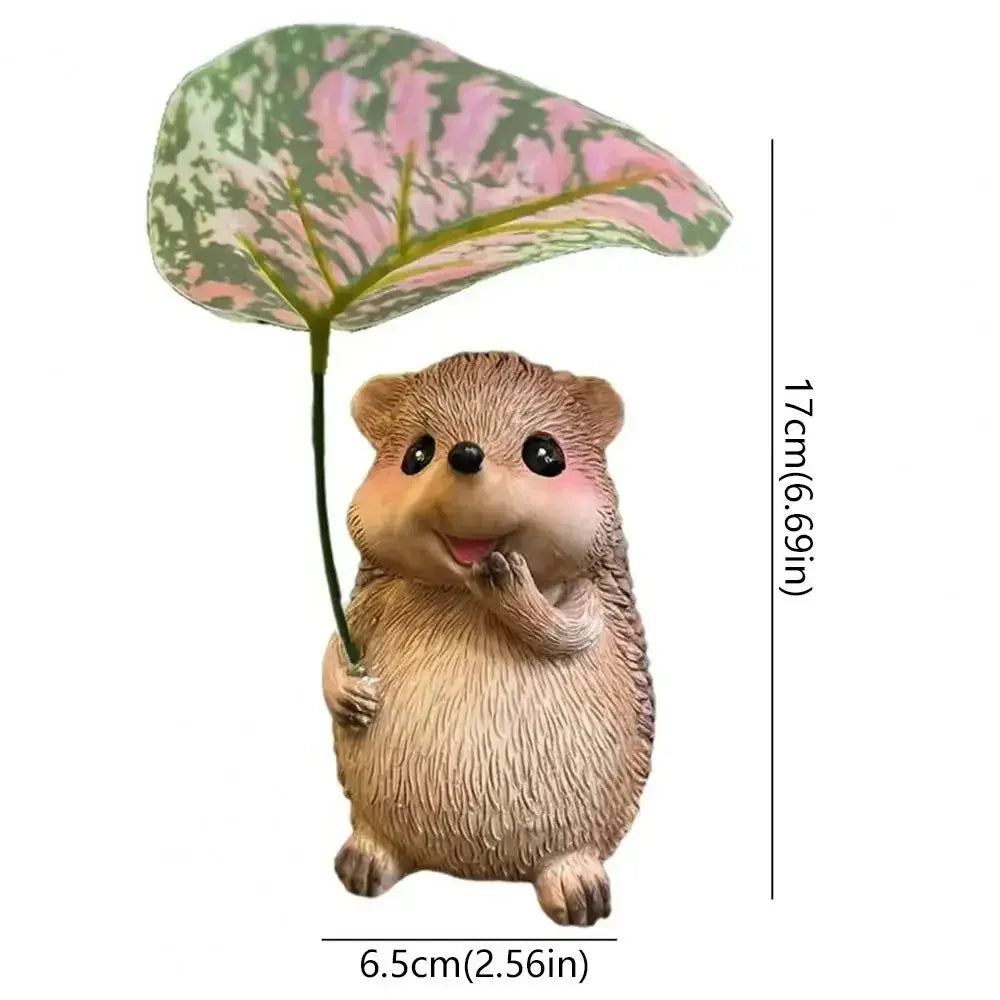 Willow Leaf Hedgehog Resin Garden Statue