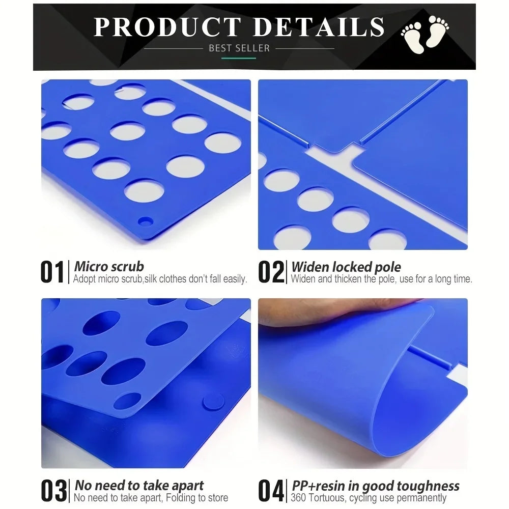 Folding Laundry Board for Shirts & Clothes Organization – Plastic, 48x40cm, Multiple Colors
