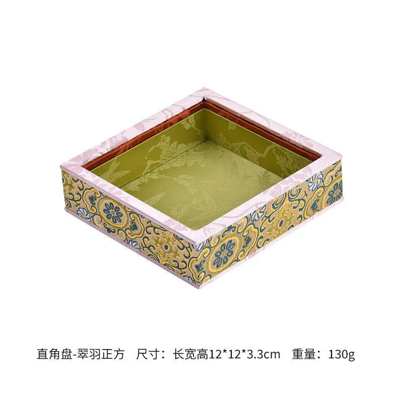 Floral Fabric Jewelry Trays for Bedroom or Vanity Organization