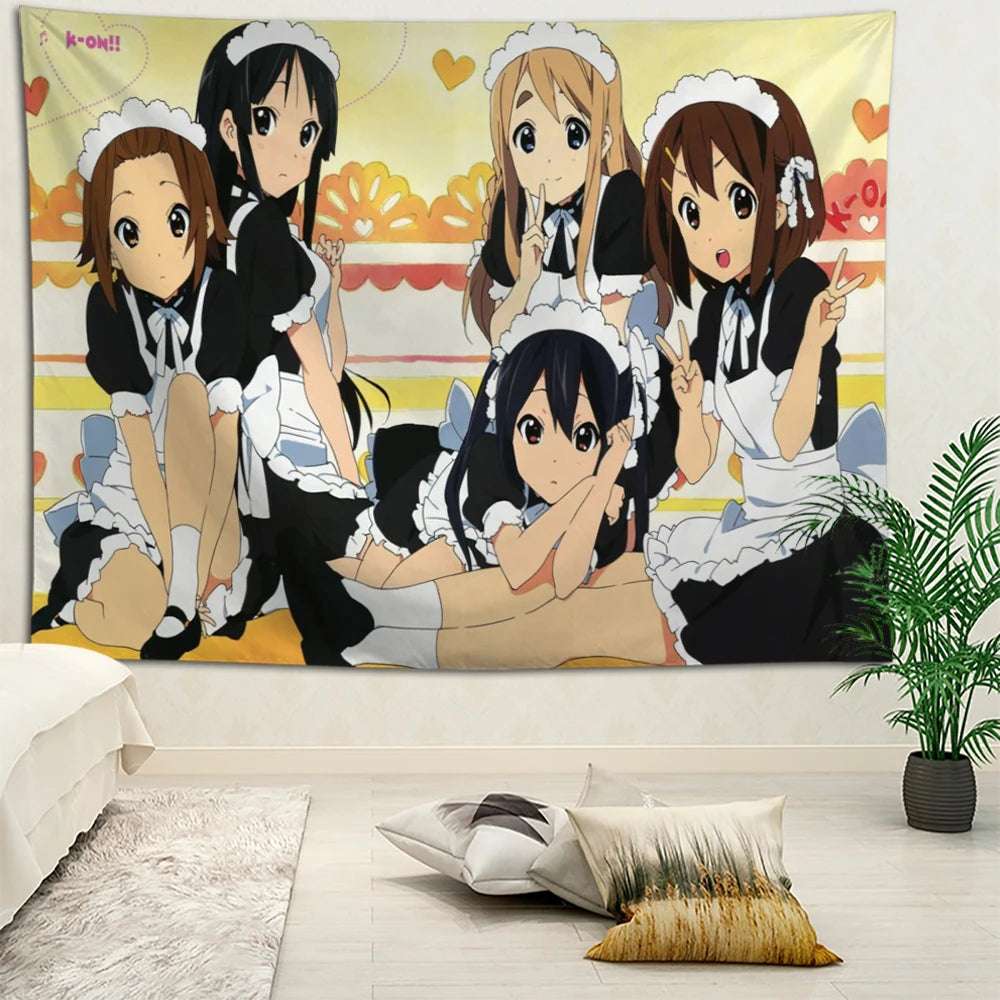 K-ON! Anime Wall Tapestry, Soft Polyester, 100x150cm