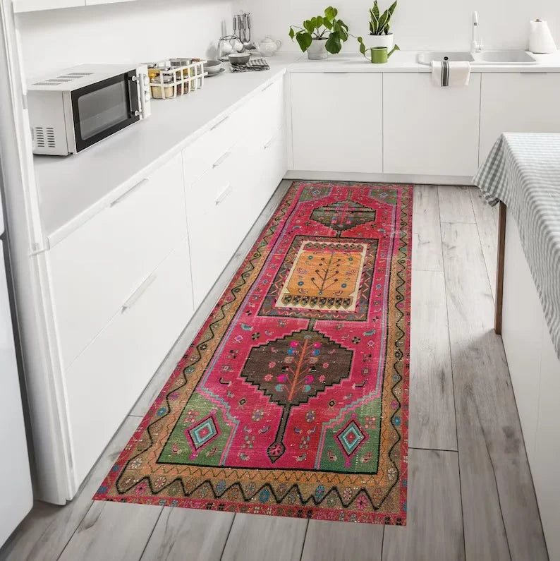 Ayla Boho Washable Runner Rug for Kitchen, Entryway or Hallway