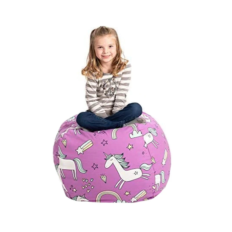 Canvas Toy Storage Bean Bag – Kids’ Plush Organizer & Floor Seat