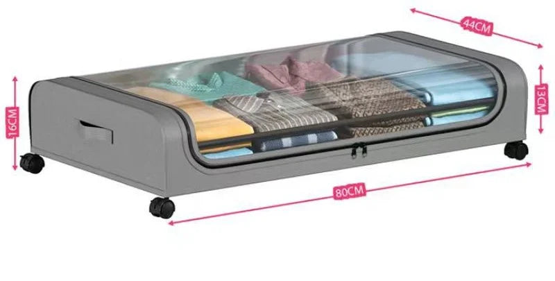 Rolling Underbed Storage Drawer with Clear Lid