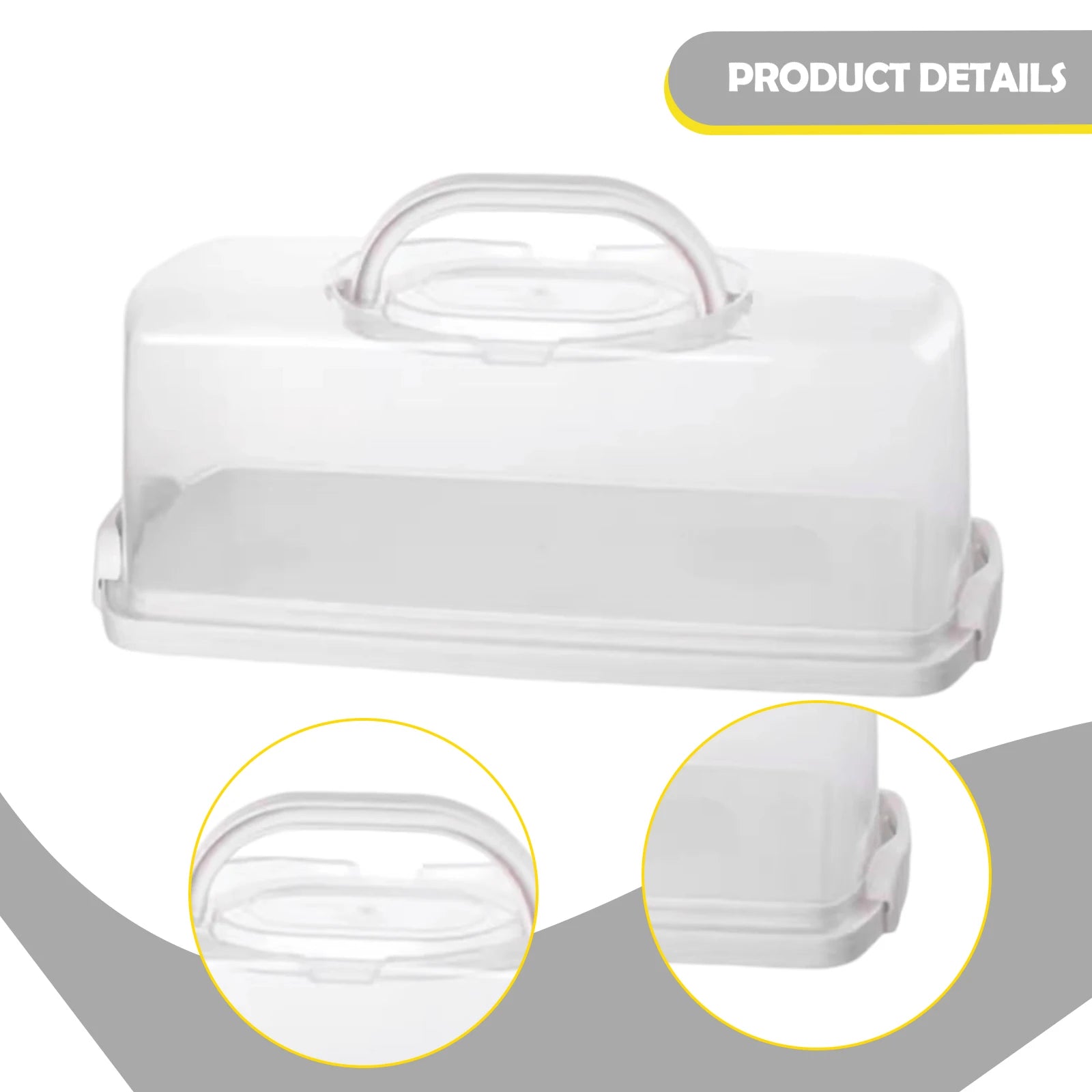 Rectangular Bread Box with Handle and Clear Lid