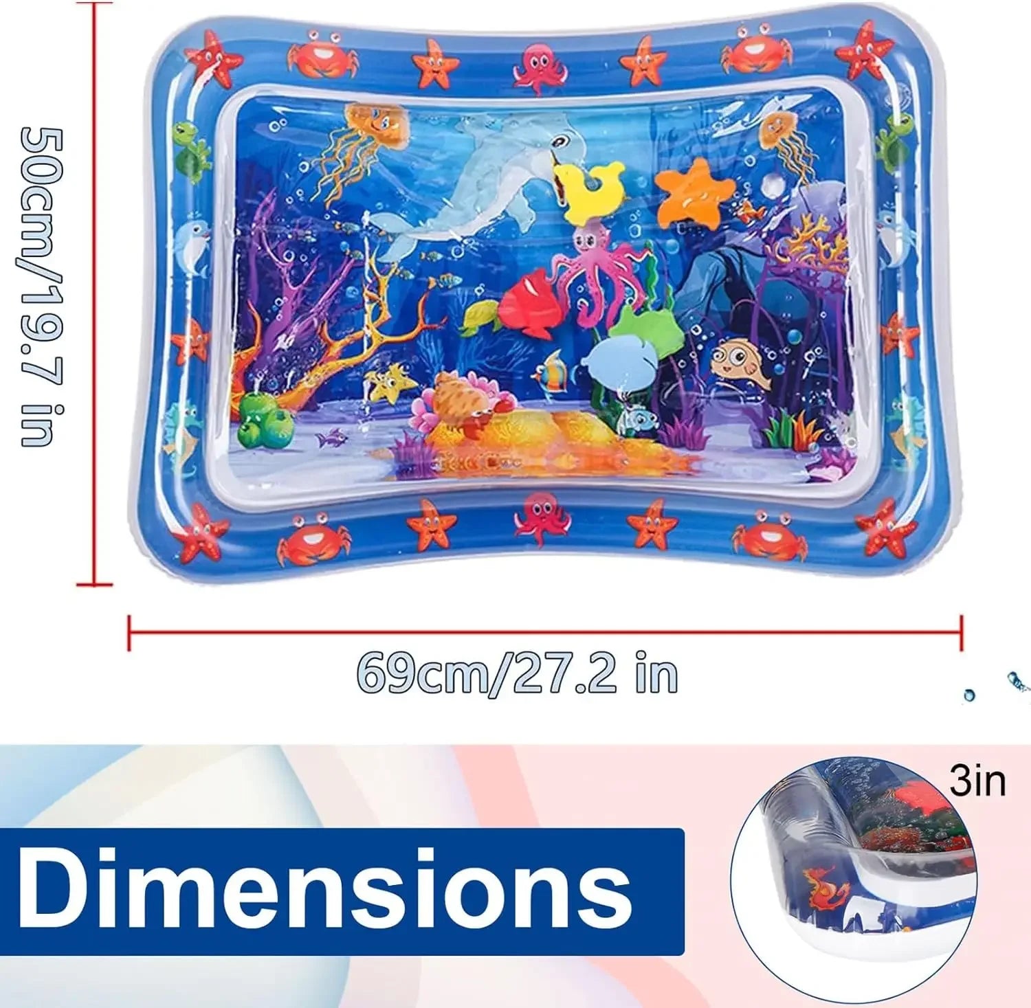 Ocean-Inspired Inflatable Water Play Mat for Cats & Small Dogs