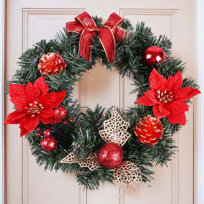 Everly Lighted Holiday Wreath with Pine Cones & Ornaments