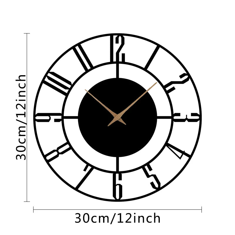 Riven Minimalist Black Wall Clock, 12-Inch Acrylic