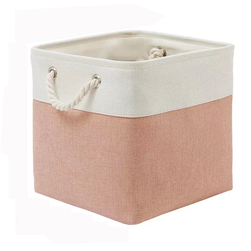 Collapsible Fabric Storage Cubes with Rope Handles
