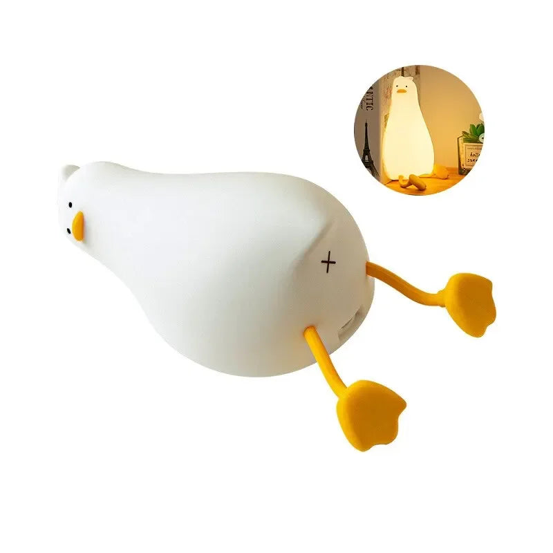 Squishy Duck Silicone Night Light with Rechargeable Touch Control