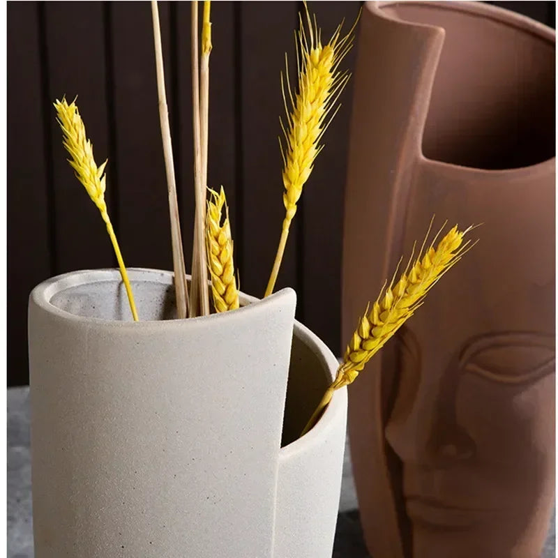 Eden Sculpted Face Ceramic Vase