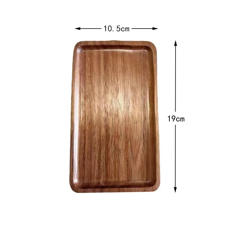 Mori Acacia Wood Decorative Tray – Oval & Rectangular Tabletop Organizer