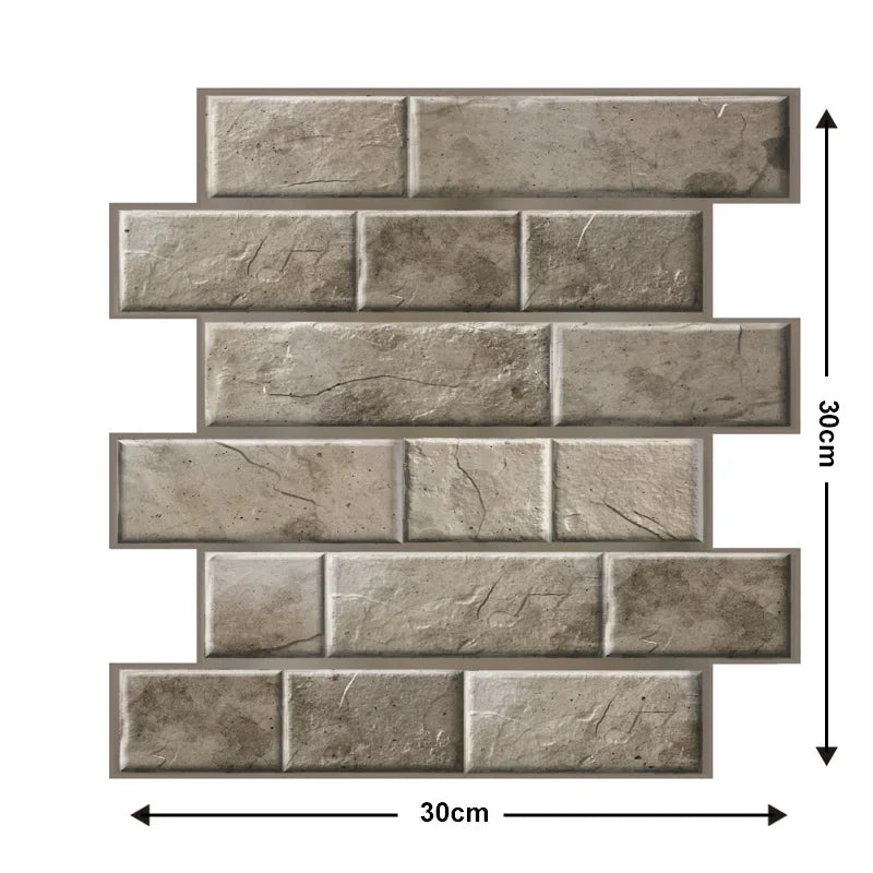 3D Brick-Pattern Self-Adhesive Wall Panels, Set of 10