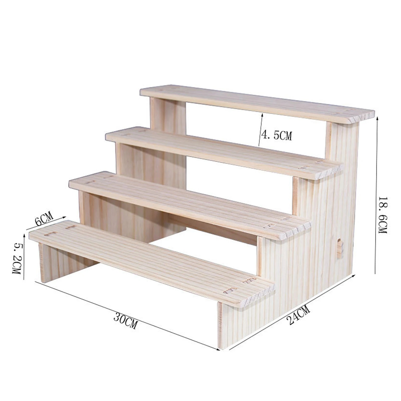 Wooden Tiered Display Riser Shelf for Living Room & Home Organization