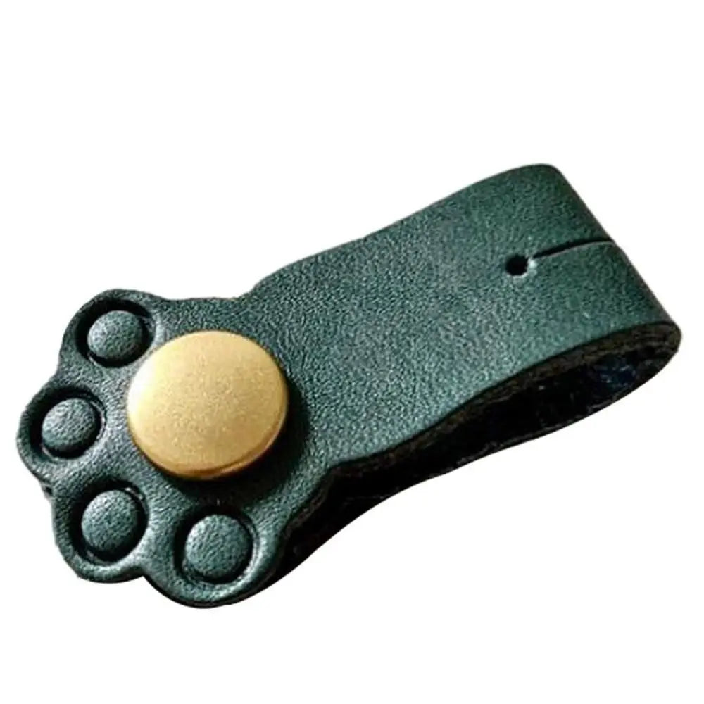 Cat Paw Leather Earphone Cord Organizer Clip for Tidy Cables & Cute Desk Storage