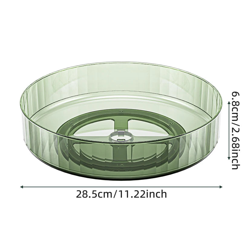 360° Rotating Lazy Susan Turntable Tray for Kitchen, Fridge & Pantry Organization – Clear or Green PET Plastic