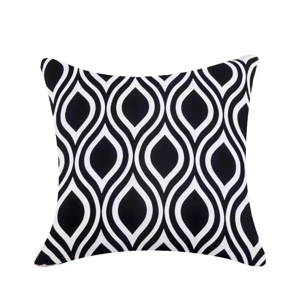 Modern Geometric Outdoor Cushion Covers – Splash Proof Oxford Cloth for Patio, Garden, or Terrace